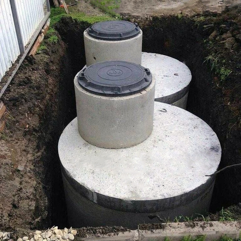 Установка колодца из бетонных колец